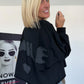 Boxy sweater Smile - black