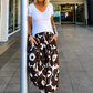 Leichte Pumphose mit floralem Print  - mokka - weiss
