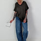 Shirt mit Cut-Out Details - schoko