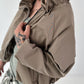 Balloon jacket with sophisticated collar - taupe