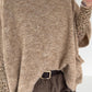 Zachte slipover met opgestikte zak - beige