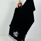 XXL Schal Mit Comic Strass Print - schwarz