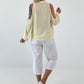Bluse mit cold shoulder Detail - gelb