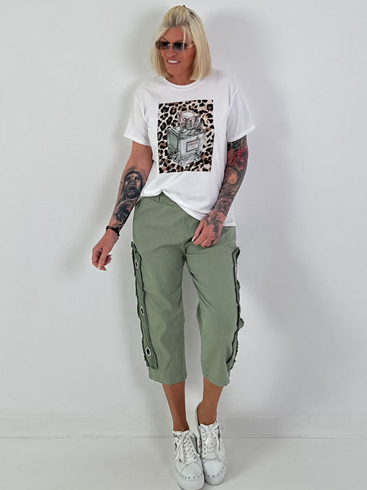 T-Shirt Parfum - weiss-beige-khaki