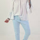 Sweatpants with large patch pockets - light blue