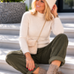 Pullover mit Stehkragen - beige