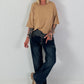 Shirt mit halben Arm und stylischen Außennähten - camel