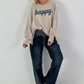 Sweatshirt mit happy Print - mude