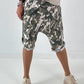 Kurze Baggy Camouflage Look - khaki-beige-mehrfarbig