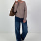 Knit sweater with cut-out - taupe