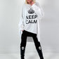Oversized shirt model "KEEP CALM" - white