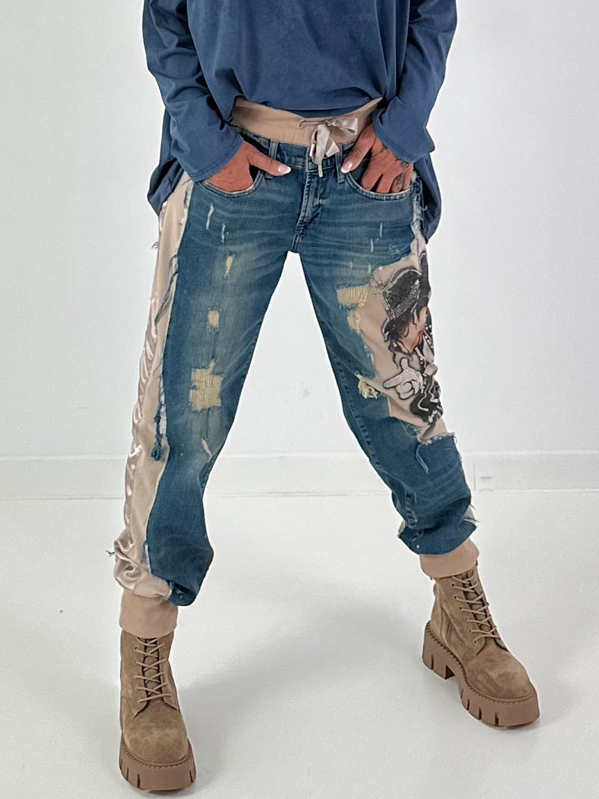 Jogg-Jeans im used Look Moonwalk Mouse - denim