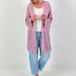 Häkeljacke mit Lurex - rosa