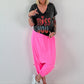 T-shirt met geborduurde pareltekst - antraciet