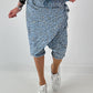 Stylische Hose mit Überwurf im Knit-Look - jeansblau