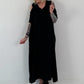 Black dress with cold shoulder and hood