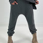 Sweat Baggy mit Tasche - anthrazit