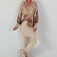 Blouse with long cuffs - cream-beige-multicolored