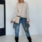 Shirt mit Trompetenärmelchen - beige