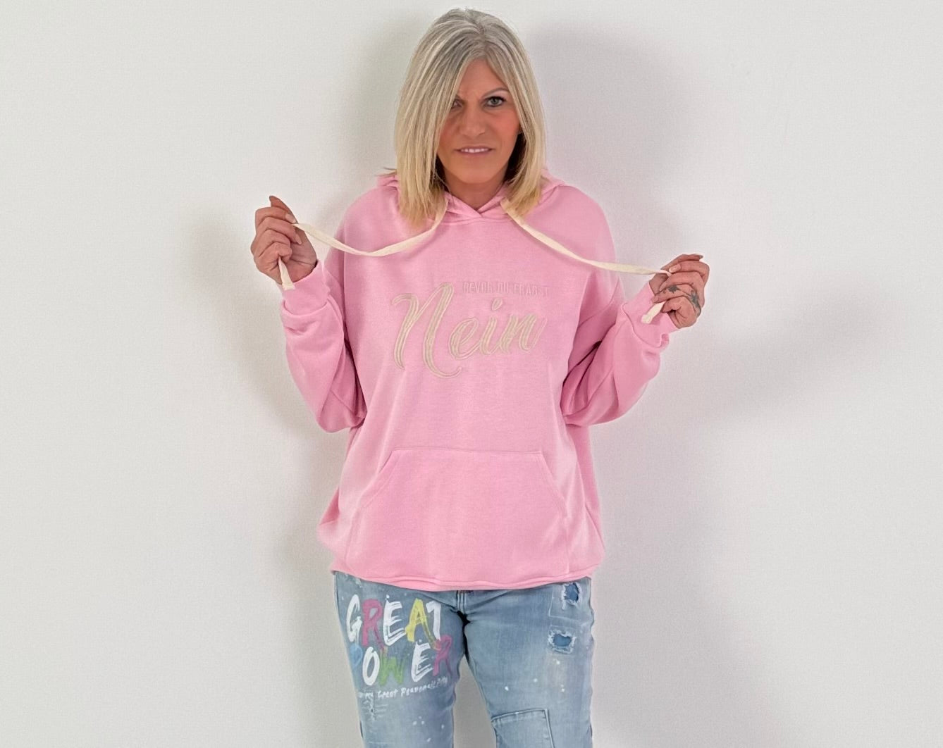 Hoodie Modell "Bevor du fragst...NEIN!" - rosa