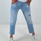 Jeans Hose destroyed  - hellblau