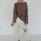 Oversized Shirt stone washed - schoko