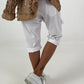 Baggy Short mit Schnürdetail - weiss