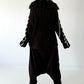 Cuddly knit cardigan with XXL fur collar - mocha
