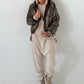 2 in 1 Jacke mit Leo-Print - schoko