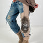 Jogg-Jeans im used Look Royal Leopard - denim