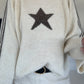 Kuscheliger Pullover mit Sternmotiv - beige-mokka