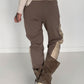 Sweathose im Materialmix - taupe-beige