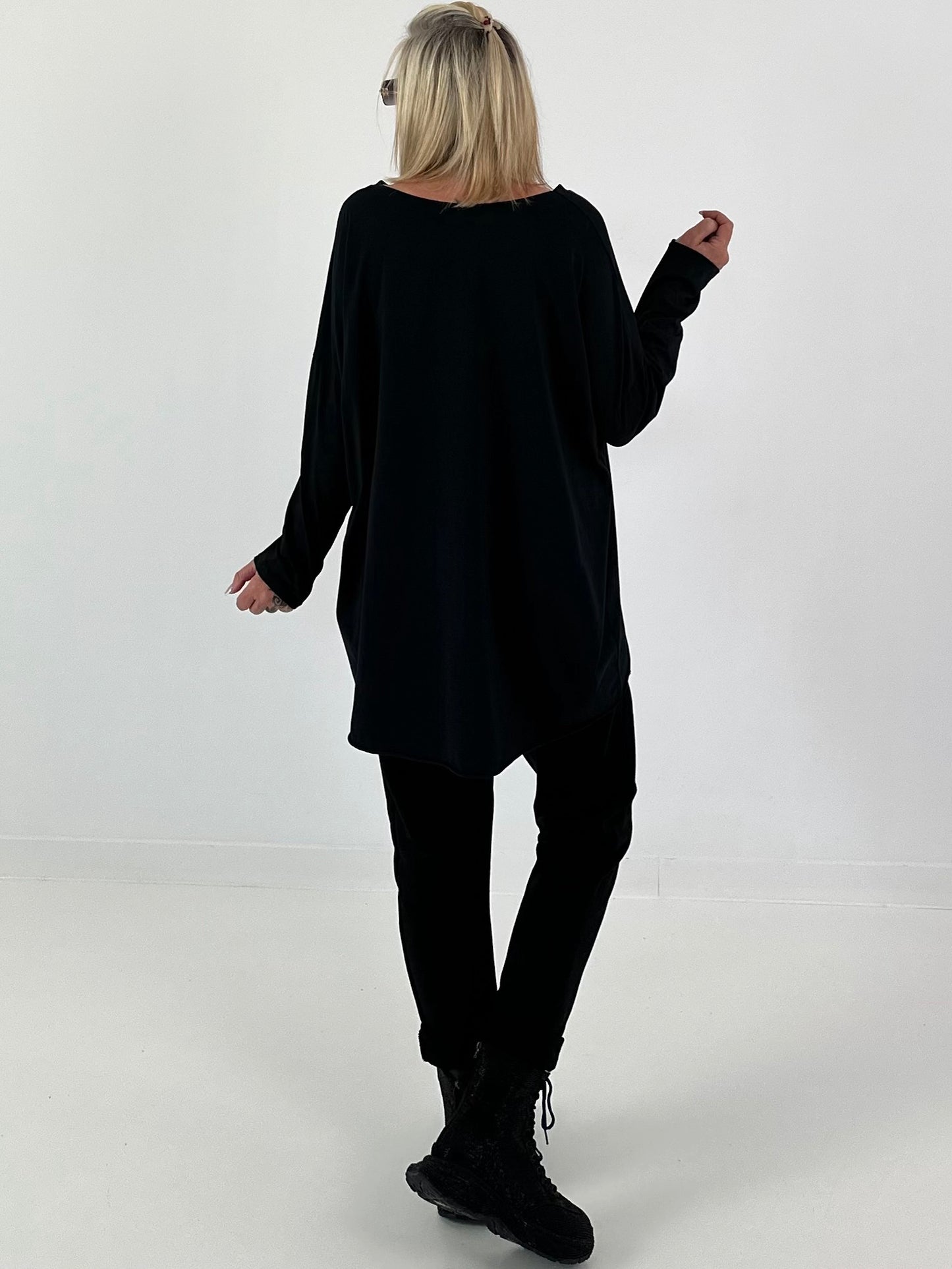 Oversized stone washed t-shirt - black