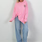 Oversized Hoodie mit Spitzenkapuze - rosa