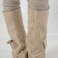 Suede-look boots, model "Utility" - beige