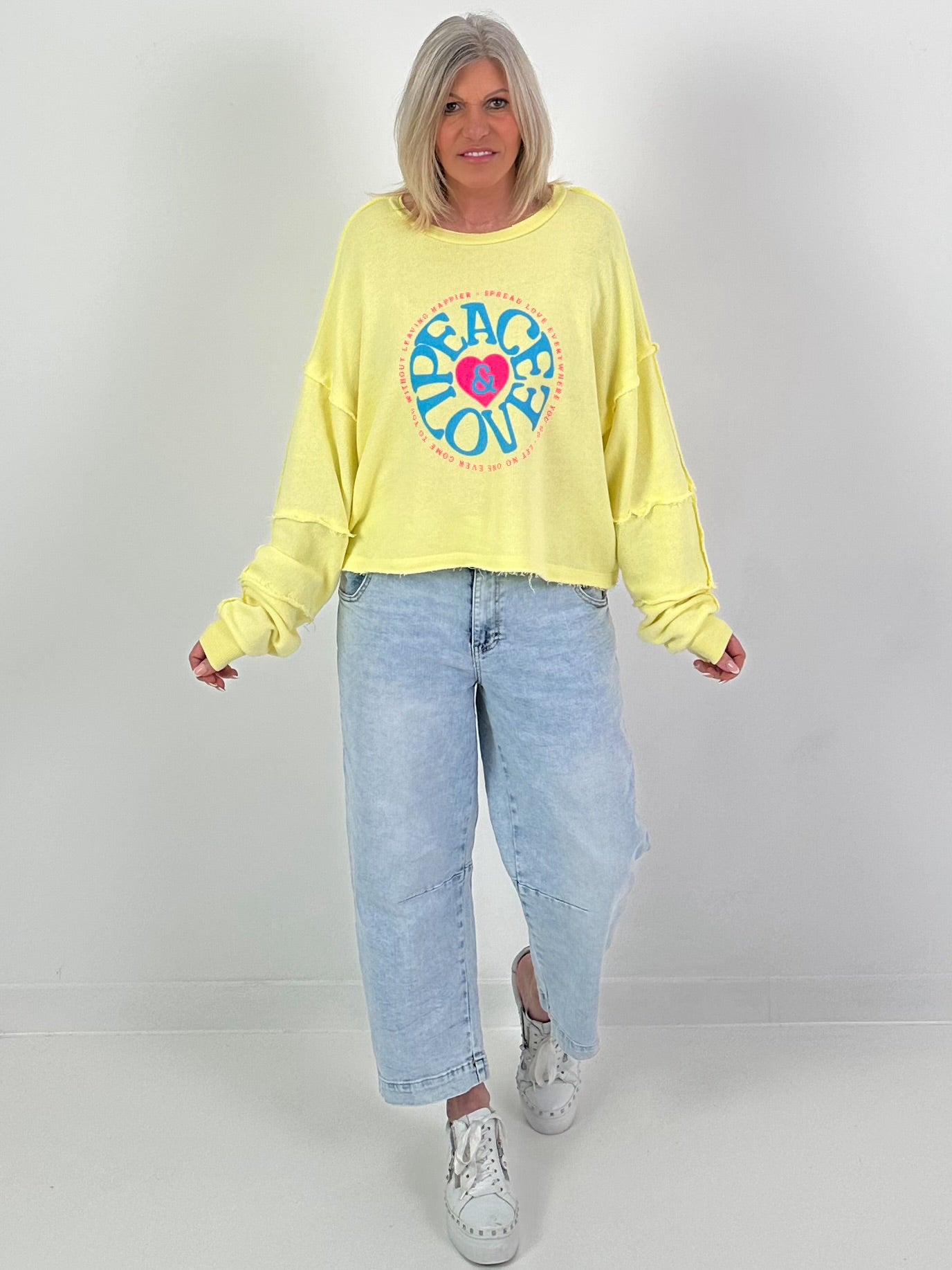 Sweater Peace&Love - gelb