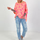 Sweater mit floralem All over Print - aprikot-pink