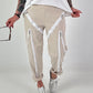 Trousers with zipper details - beige