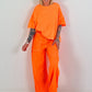 Short-sleeve sweater - neon orange