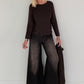 Weicher Basic Pullover - mokka