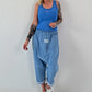 Ripp Tank Top  stone washed - royalblau