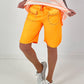 Sweat Short mit Nieten - neonorange