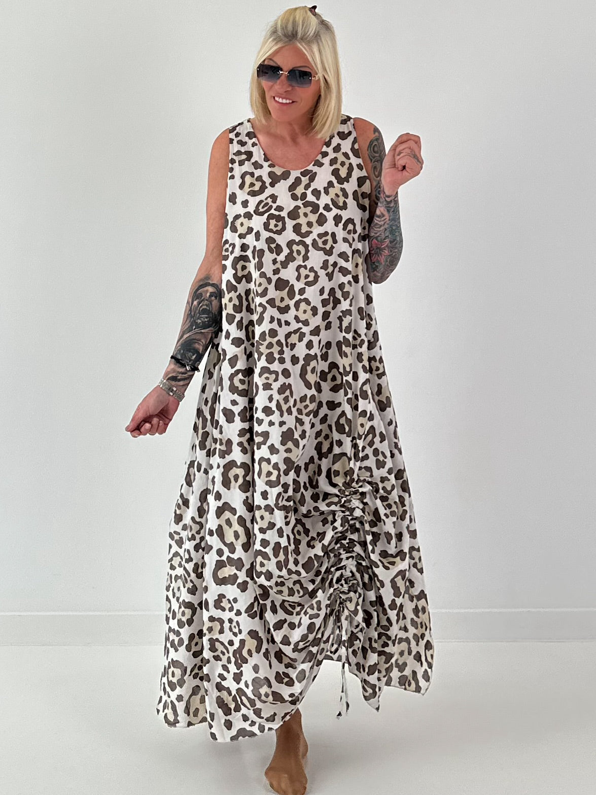 Leo Sommerkleid mit Raff-Detail - beige