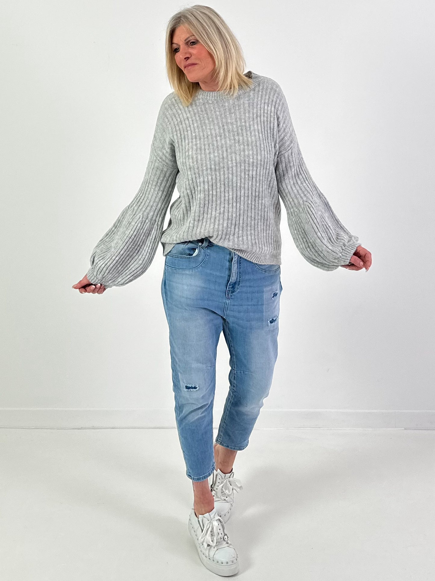 Pullover Modell "CloudSleeve" - hellgrau