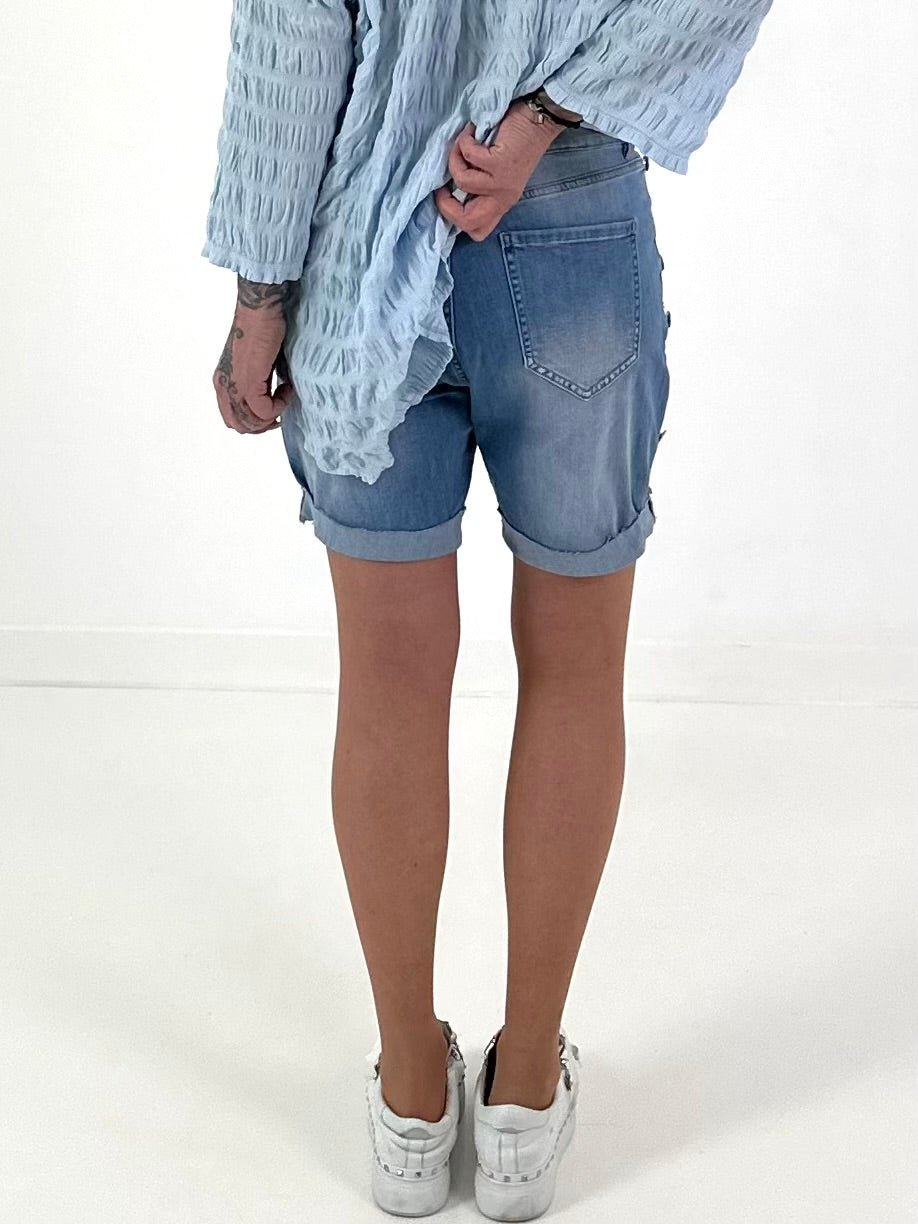 2-in-1 denim shorts