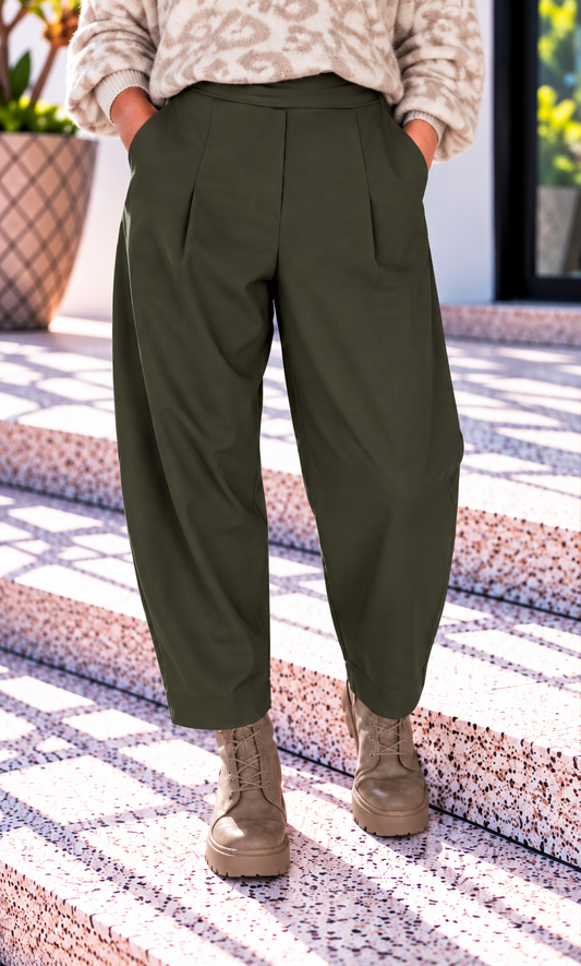 Lässige Ballonhose - oliv