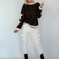 Sweatshirt mit All Over Leo-Print und trendigen Sternelementen - mokka