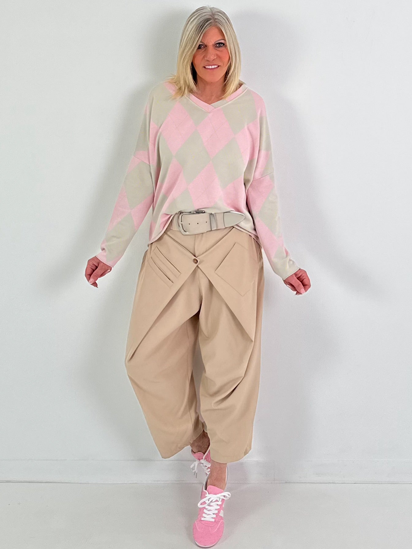 Hose mit Überwurf - beige