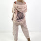 Stylische Sweatshirt Jacke mit großem Rückenpatch Tiger- beige