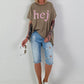 T-shirt Hej - chocolate
